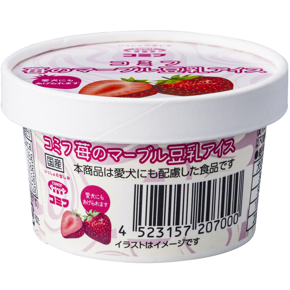 コミフ　苺のマーブル豆乳アイス