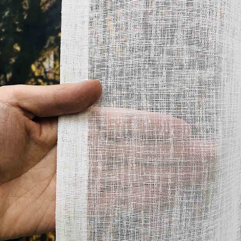 【麻混調ボイルカーテン】デューンIV　100x133cm 2枚