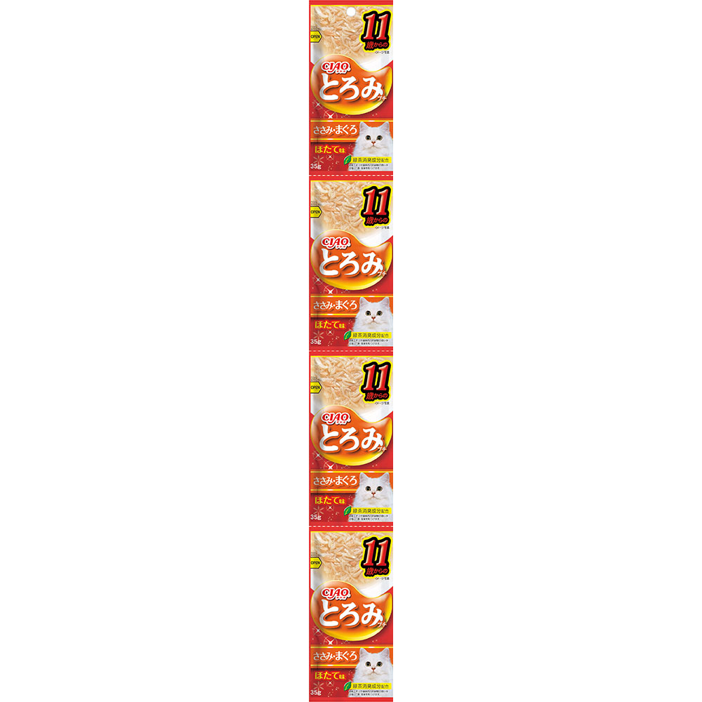 ＣＩＡＯトロミプチ４連１１歳－ササミマグロホタテ味　３５ｇｘ４袋