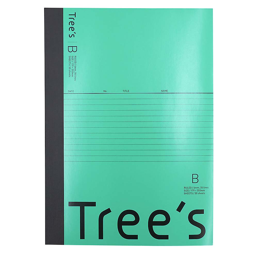 日本ノート Trees B5 B罫30枚 グリーン　UTR3BG
