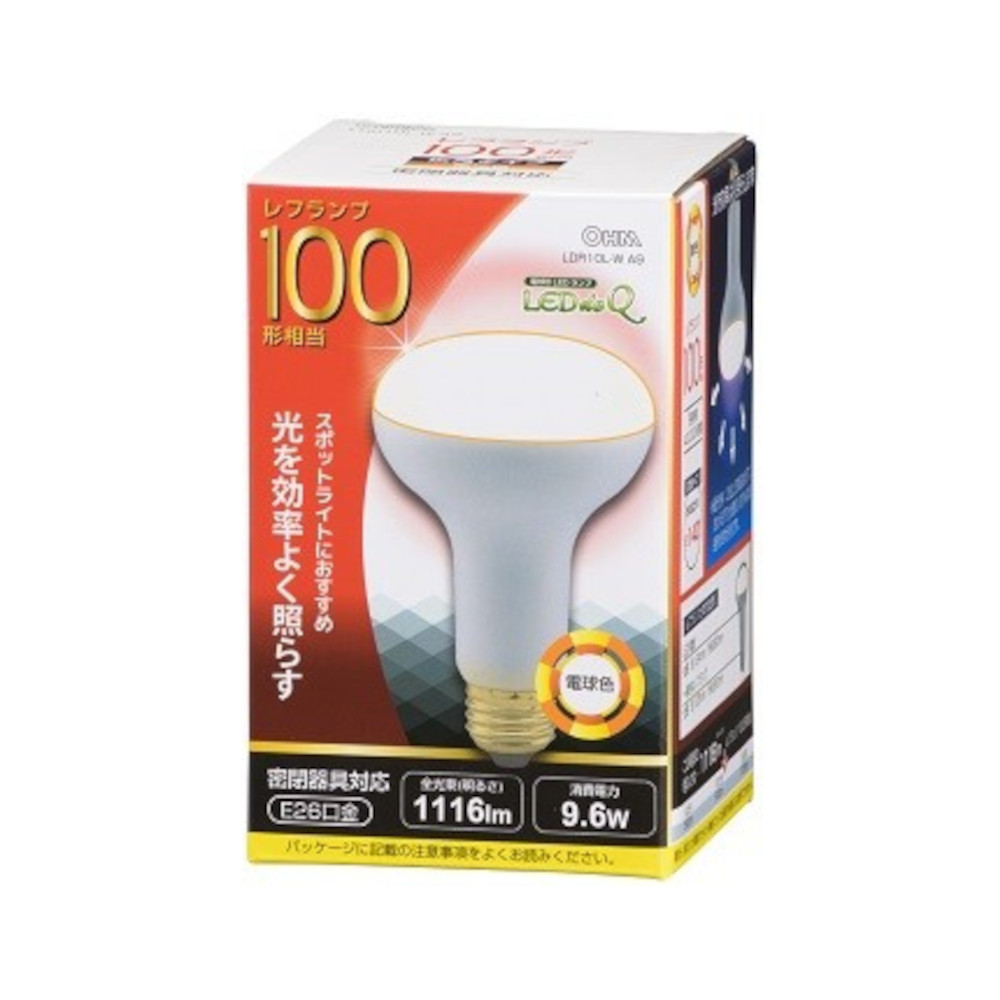 レフ型LED電球 E26 10W 電球色　LDR10L-W A9