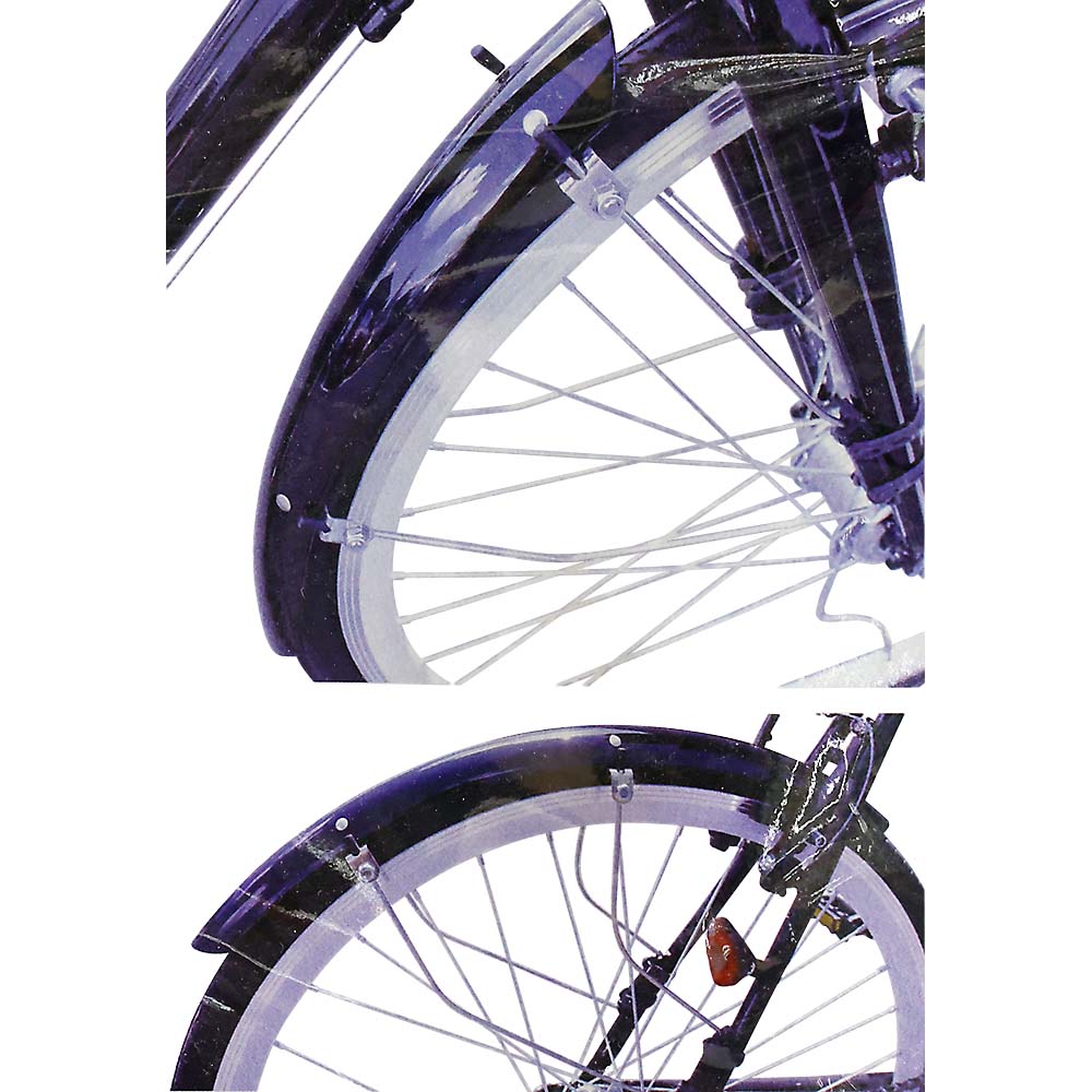クロスバイクフェンダーFRセットフレーム固定 BK　フェンダーセット