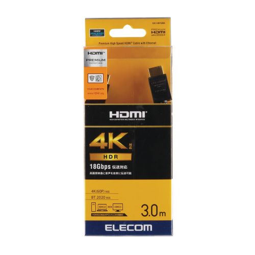 エレコム CAC-HDP30BK HDMIケーブル/Premium/3.0m/ブラック　CAC-HDP30BK