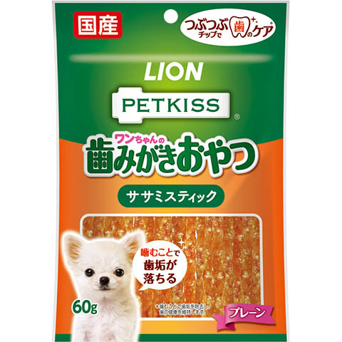 ＰＥＴＫＩＳＳ　ワンちゃんの歯みがきおやつ　ササミスティック　プレーン　６０ｇ