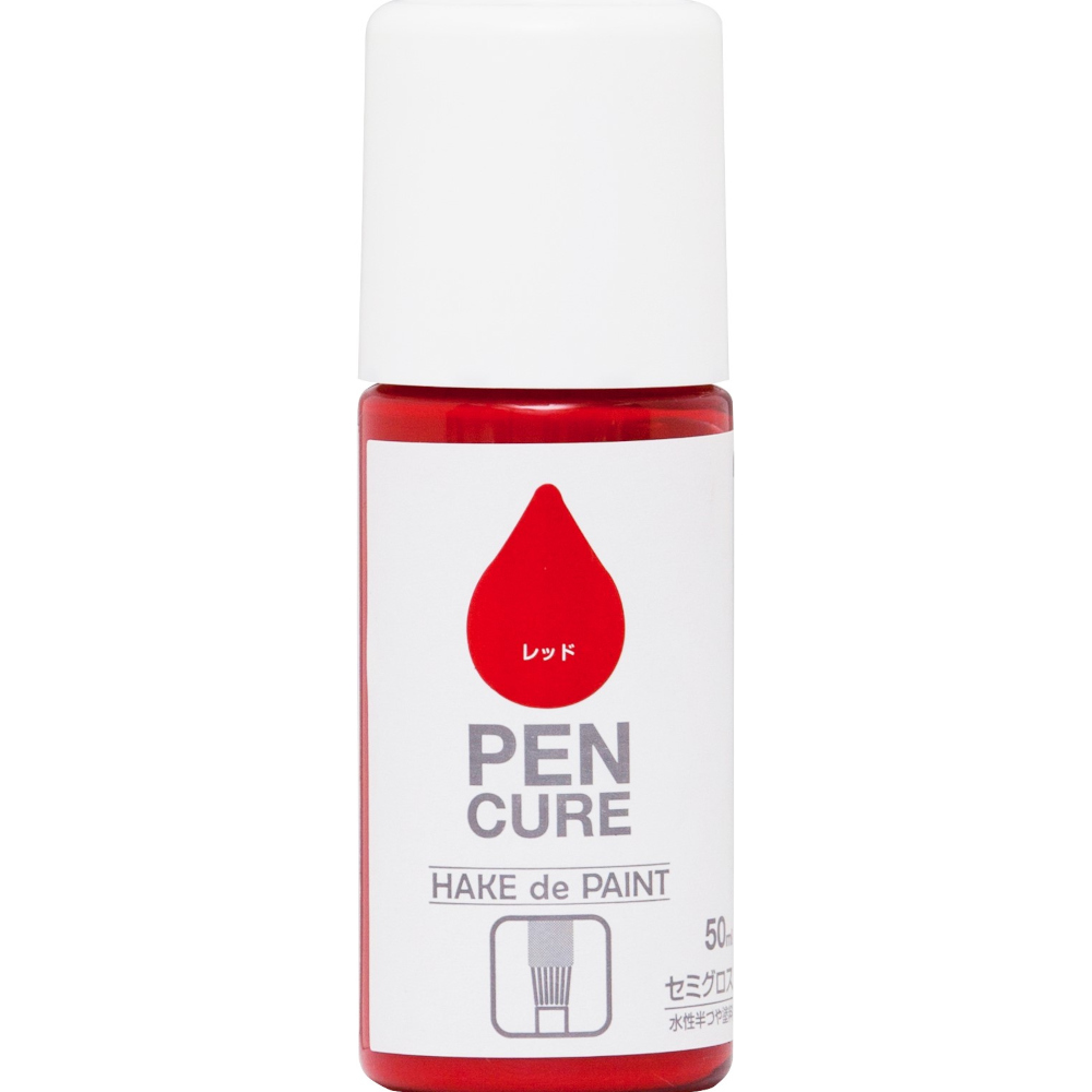 ペンキュア　ＨＡＫＥｄｅＰＡＩＮＴ　５０ml　セミグロスレッド