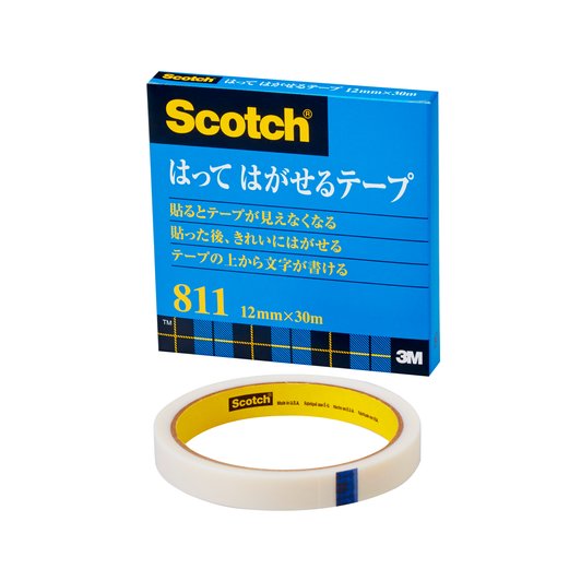 スコッチ　はってはがせるテープ　大巻　１２ｍｍ　８１１３－１２