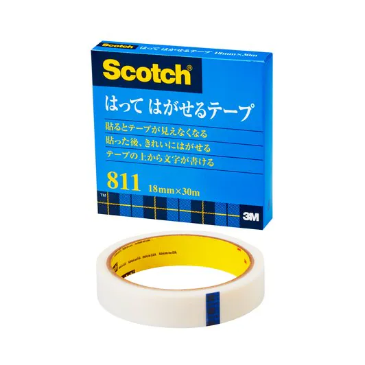 スコッチ　はってはがせるテープ　大巻　１８ｍｍ　８１１３－１８
