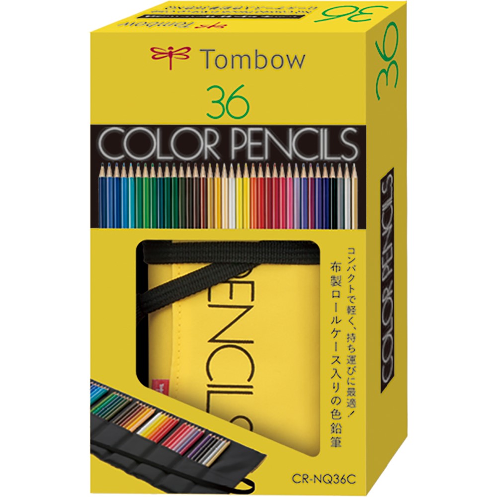 トンボ　ロールケース入色鉛筆　３６色セット　ＣＲ－ＮＱ３６Ｃ