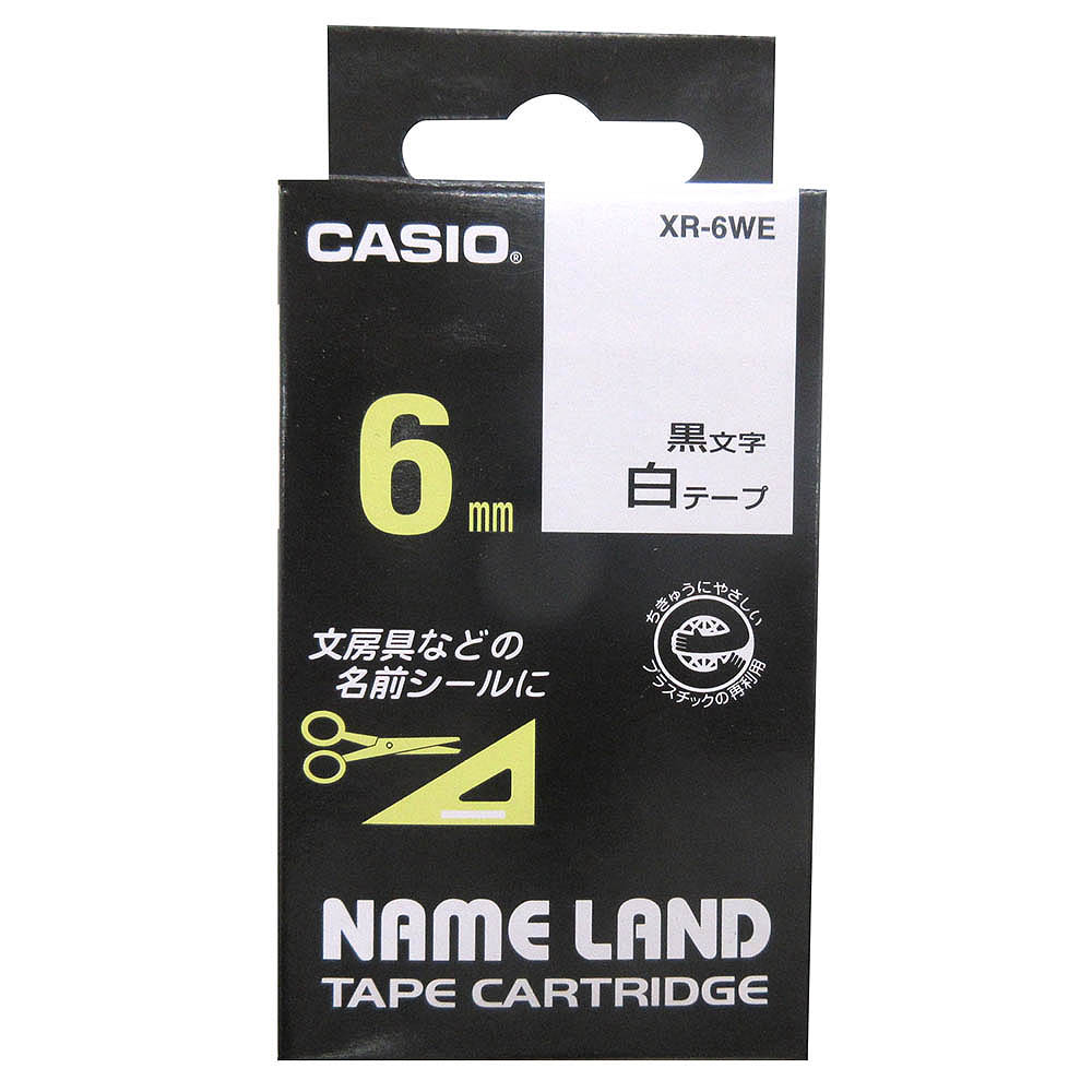 カシオ ネームランドテープ XR-6WE　白/黒文字