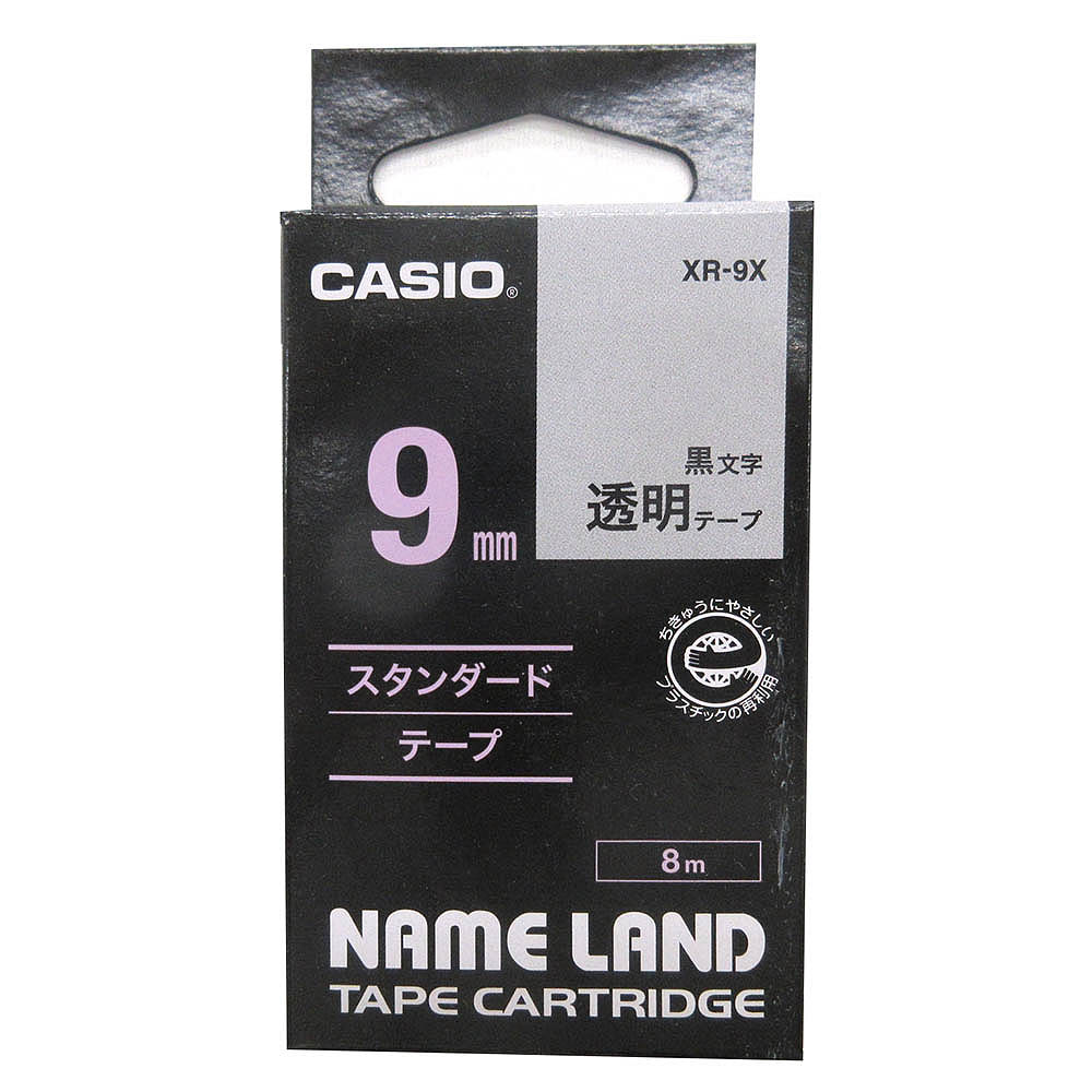 カシオ ネームランドテープ XR-9X　透明/黒文字