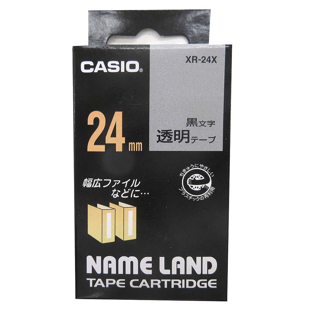 カシオ ネームランドテープ XR-24X　透明/黒文字