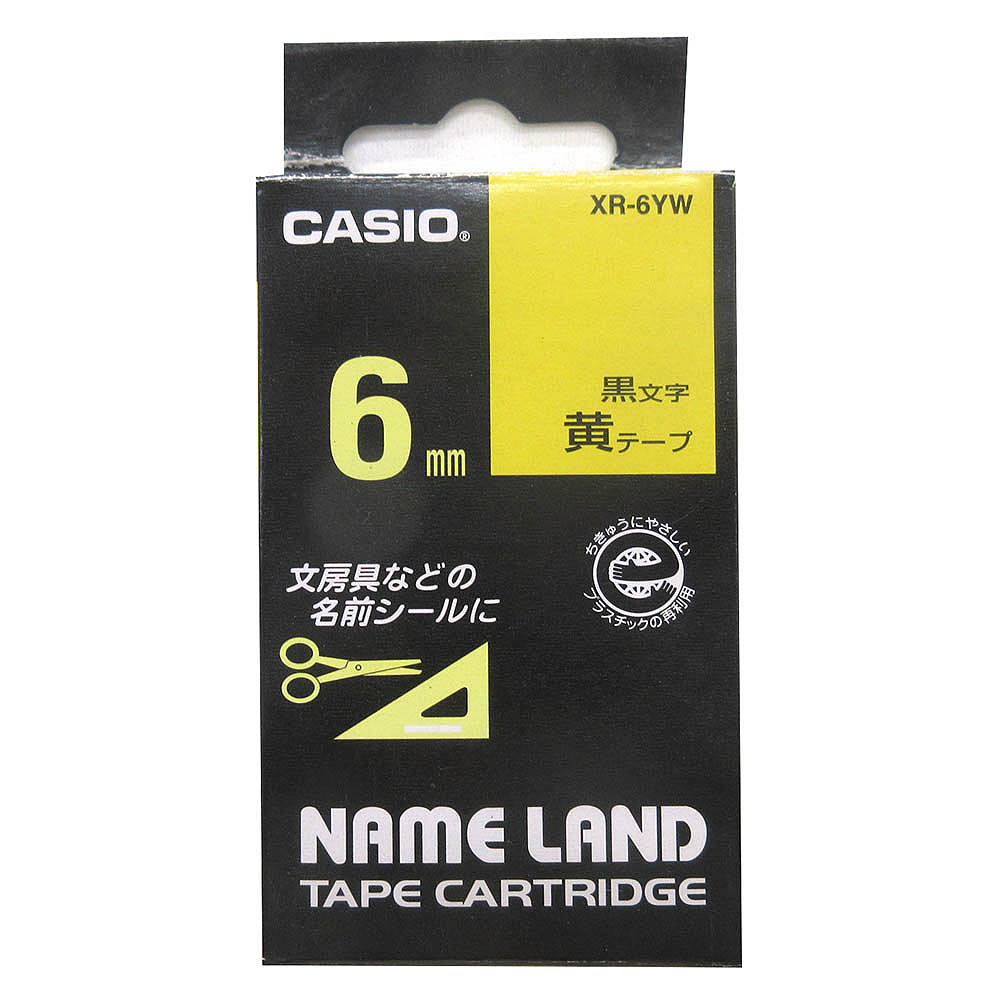 カシオ ネームランドテープ XR-6YW　黄/黒文字