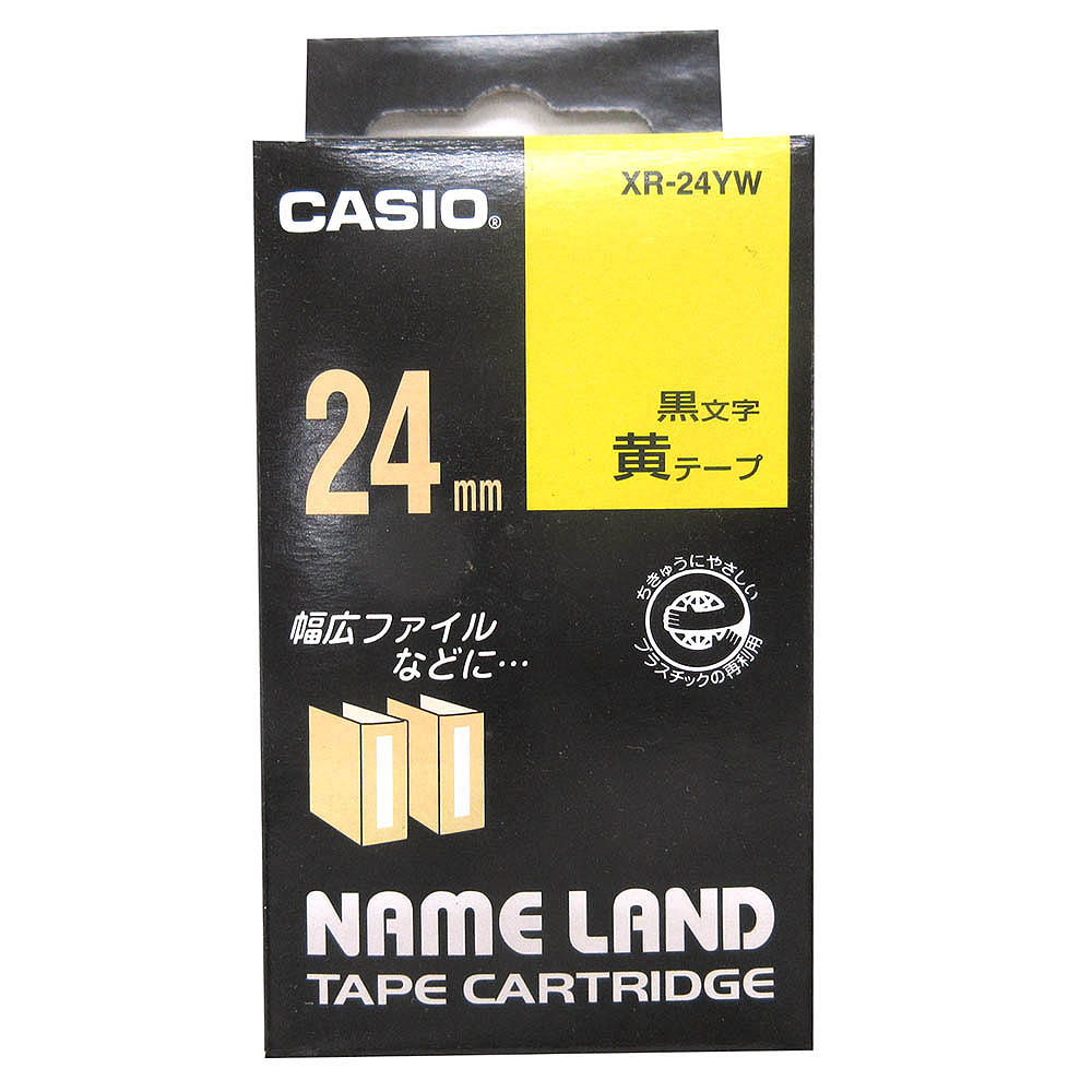 カシオ ネームランドテープ XR-24YW　黄/黒文字