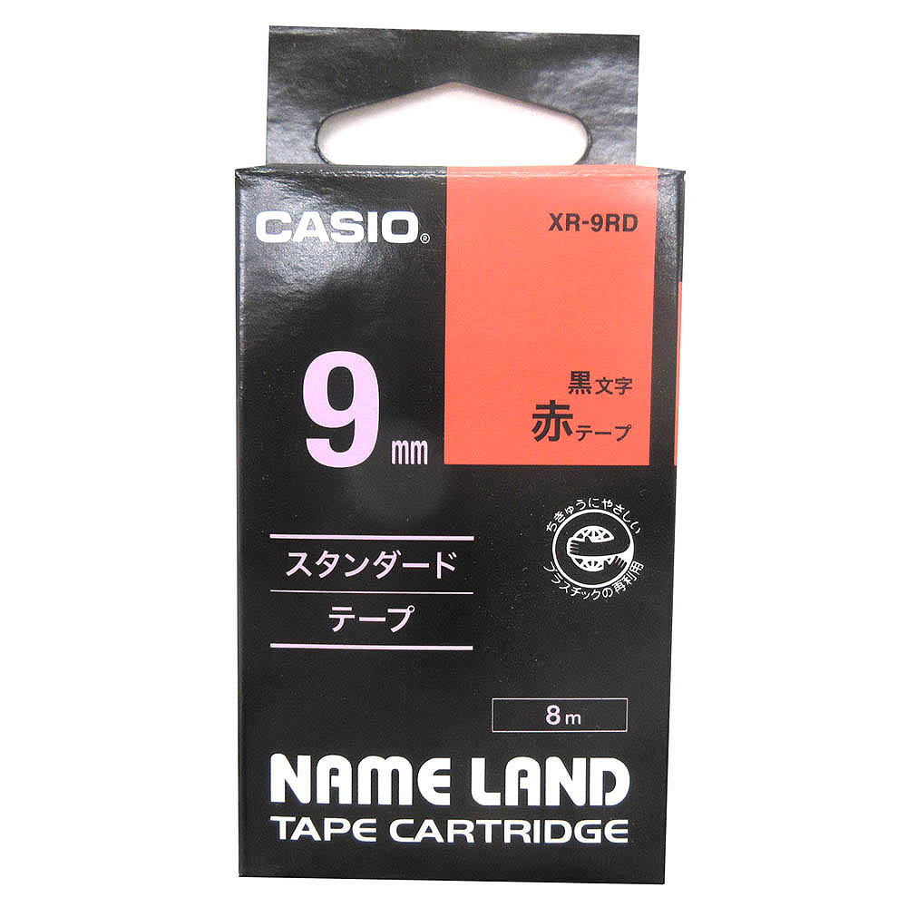 カシオ ネームランドテープ XR-9RD　赤/黒文字