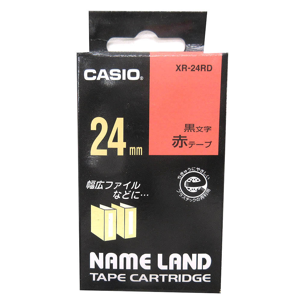 カシオ ネームランドテープ XR-24RD　赤/黒文字