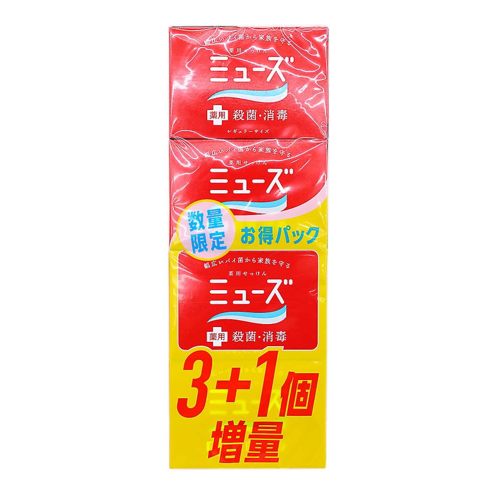 ミューズ石鹸レギュラー3+1P　キカクヒン　95gx4個