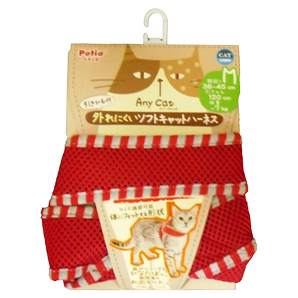 ペティオ Anycatハーネス ストライプ　M レッド
