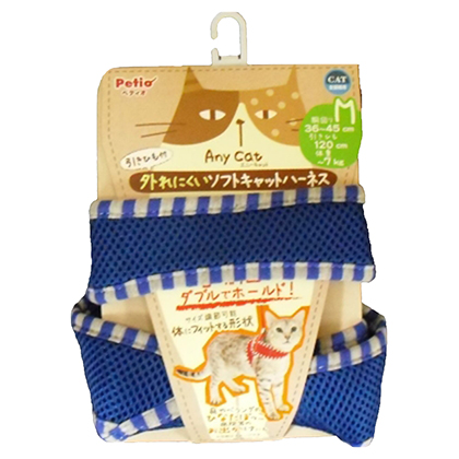 ペティオ Anycatハーネス ストライプ　M ブルー