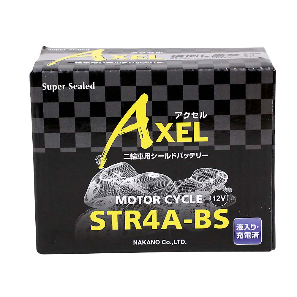 AXELバッテリー STR4A-BS　液注入済