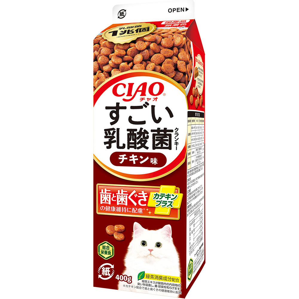 CIAOすごい乳酸菌クランキー牛乳パック チキン味　400g