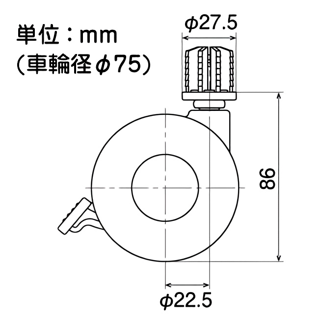 イレクター専用キャスター JC-75SA ST