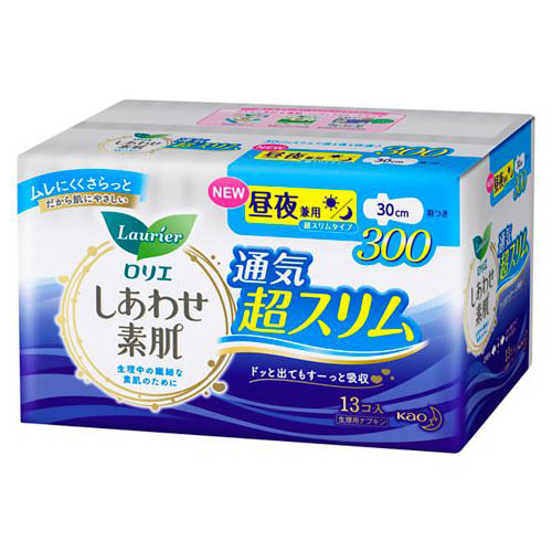 ロリエしあわせ素肌スリム30昼夜兼用羽13コ　13PCS