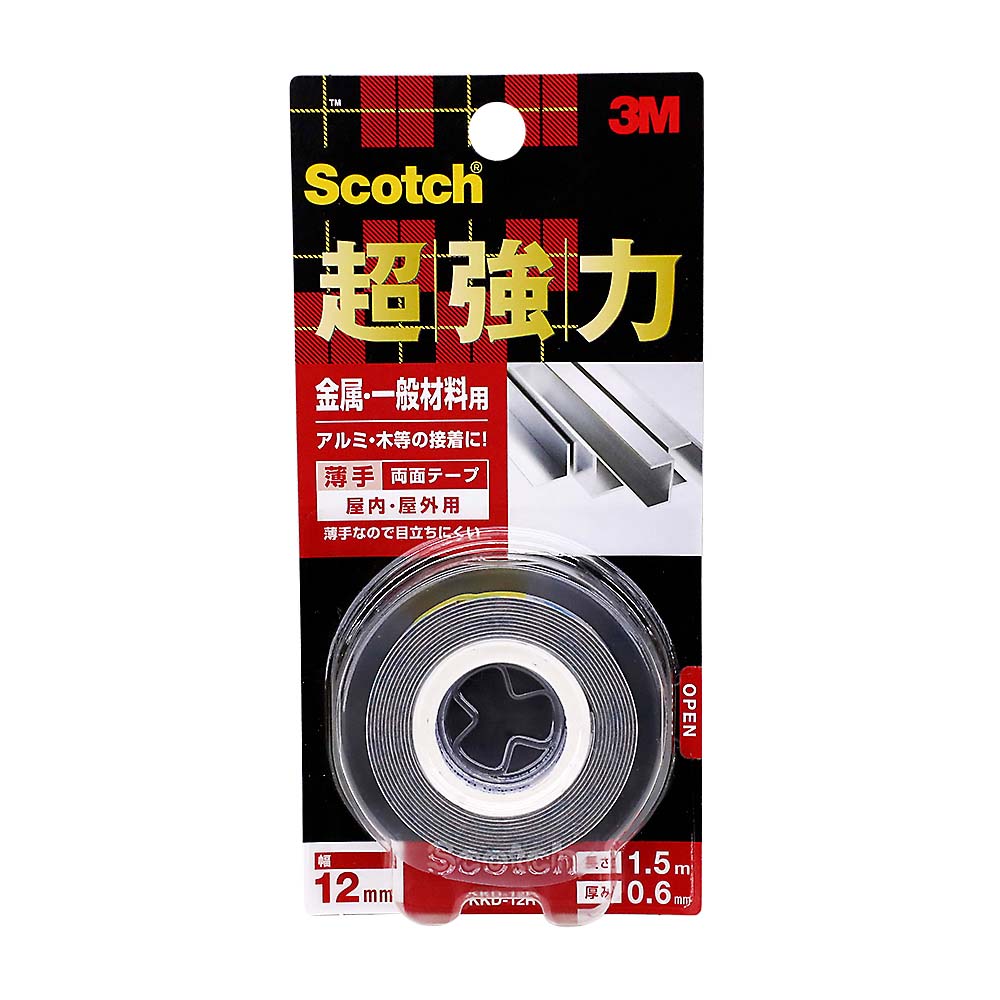 スコッチ 超強力両面テープ金属・一般材料用 KKD-12R