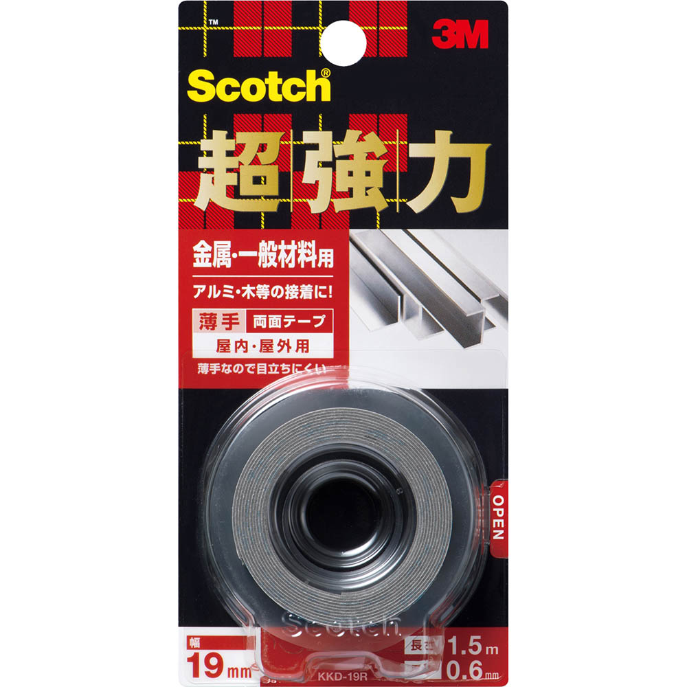 スコッチ 超強力両面テープ金属・一般材料用 KKD-19R