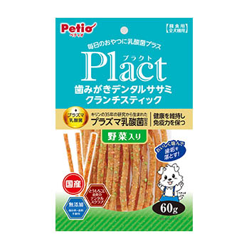 ペティオプラクト 歯みがきデンタルササミ クランチスティック 野菜入　60g