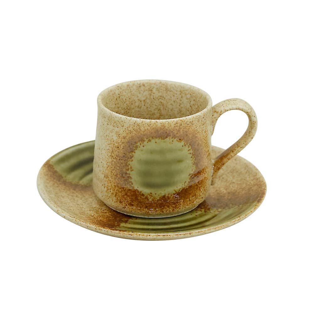 土物六兵衛茶　コーヒー碗皿　ＢＥ