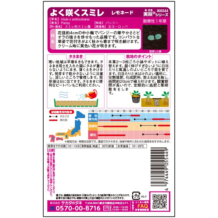 よく咲くスミレ レモネード　春秋兼用