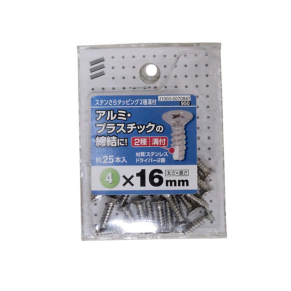 ステンさらタッピング2種溝(中)4X16