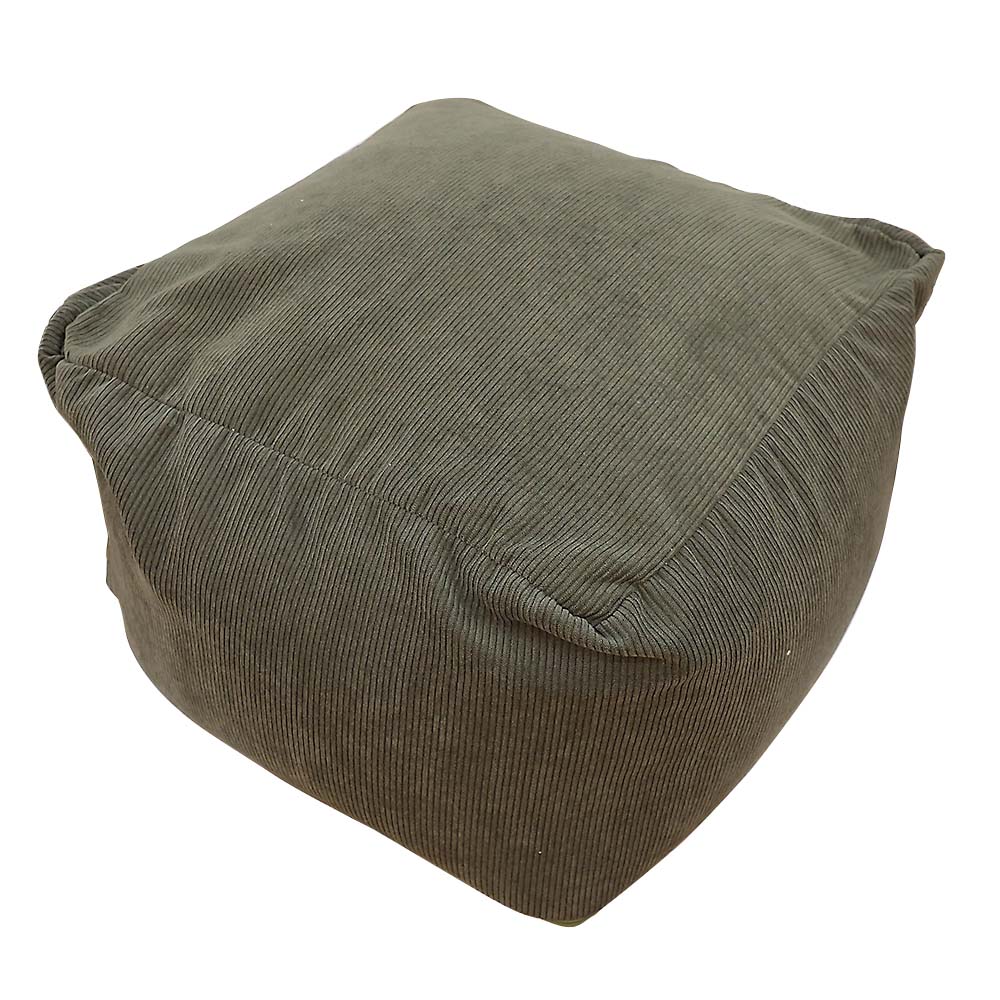 カバーが洗えるビーズクッション カーキ　45x45xH30cm