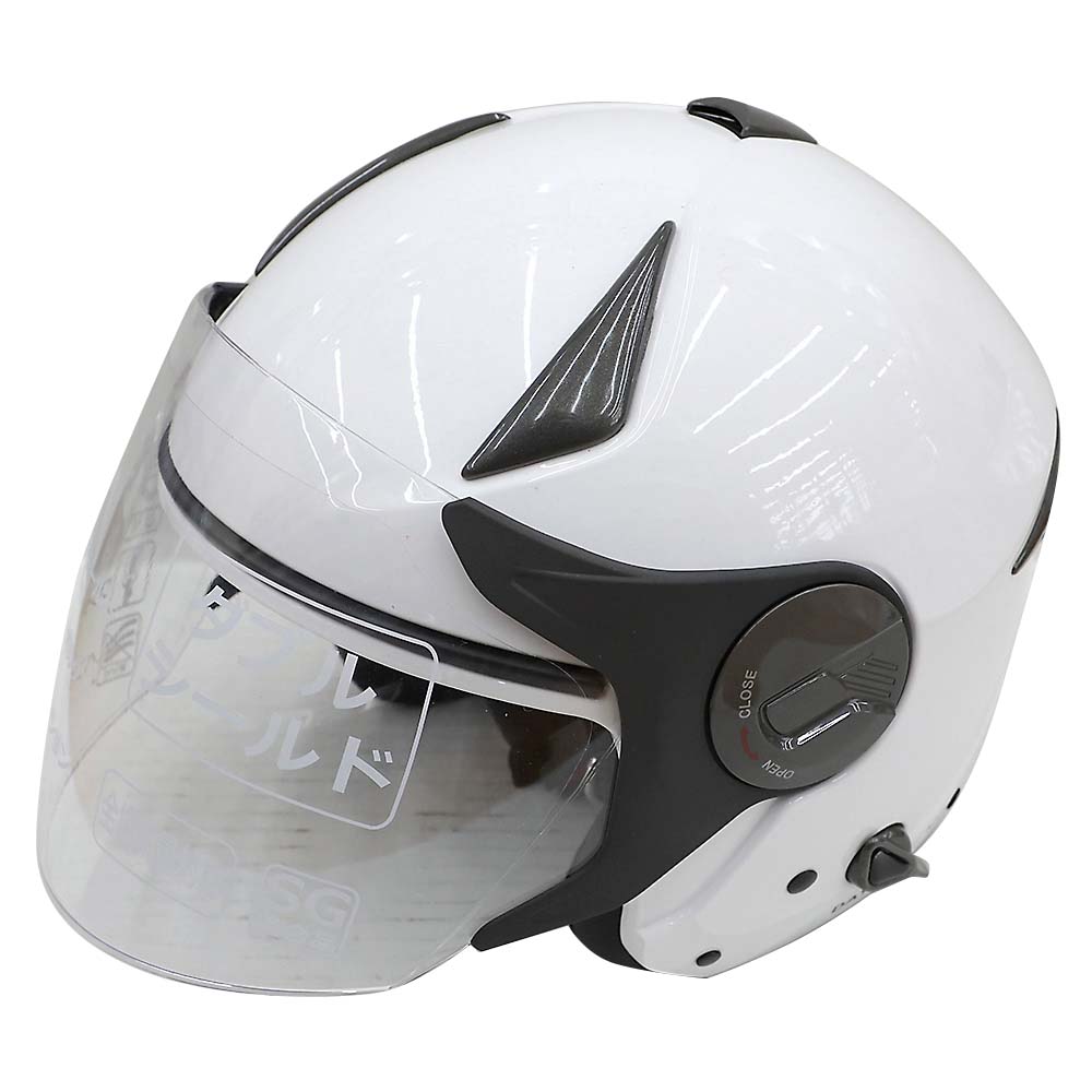 石野商会 Wシールドジェットヘルメット WH　MAX612W-WH