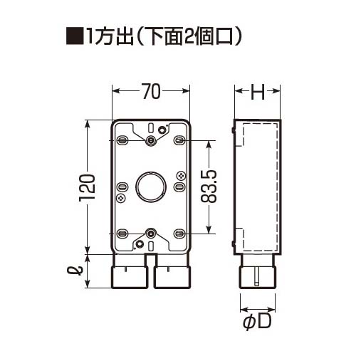 露出スイッチボックス　SW2-16FGH