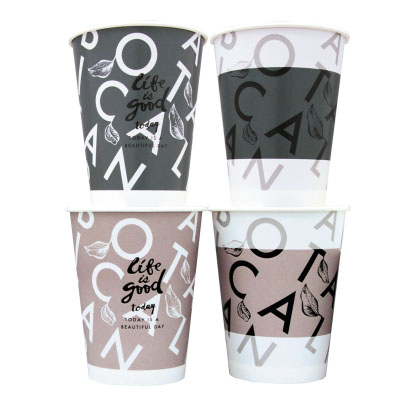 ボタニカルデザイン断熱カップ４００ml　８個　４００ml８個