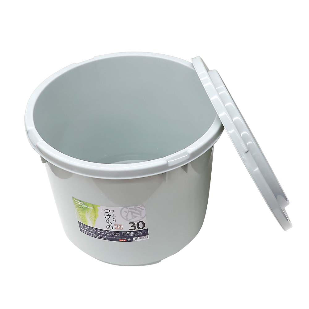丸型漬物容器（グレー）　３０Ｌ