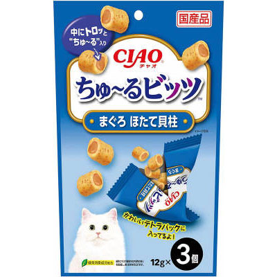 CIAOちゅ-るビッツ まぐろ ほたて貝柱入り　12g×3袋