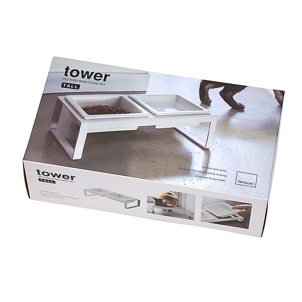 towerペットフードボウルスタンドセット トール　高さ 10cm