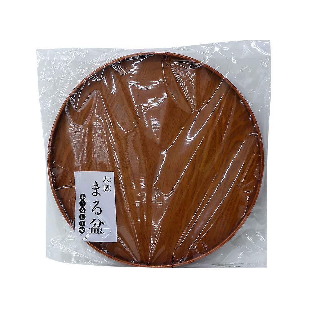 木製丸盆スリ漆器塗３０ｃｍ