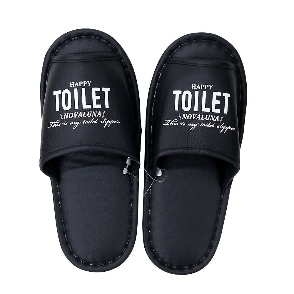 テキストトイレスリッパL BK