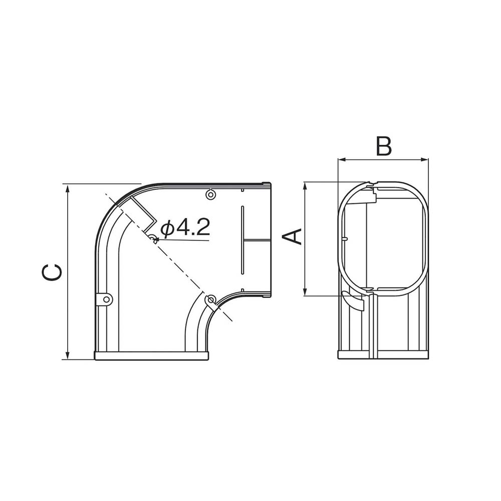 ＳＤコーナー平面９０°　アイボリー　ＳＫ－１４０－Ｉ