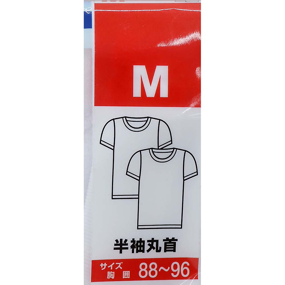 紳士２Ｐ吸汗消臭白度維持半袖マル首シロＭ　１０－０５１－１Ｍ