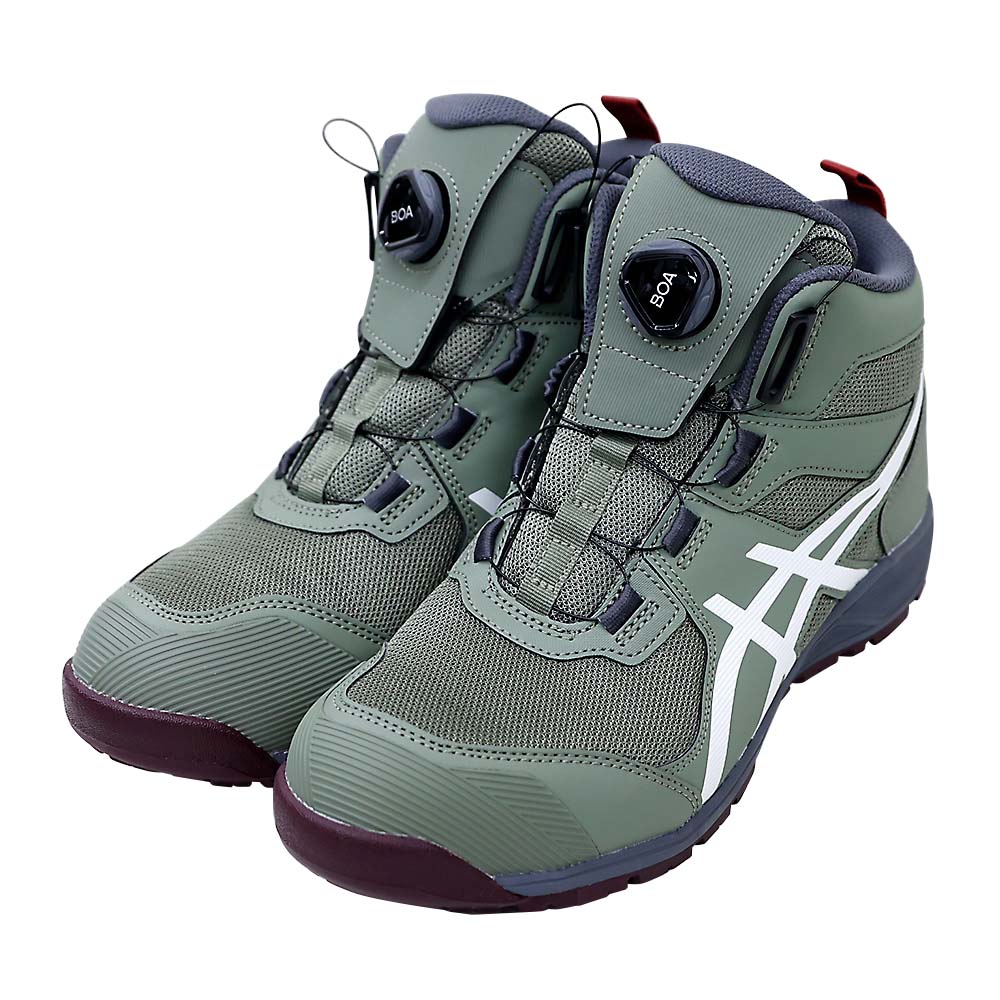 アシックスウィンジョブCP214TS BOA 300　ライケンGR/WH27.5