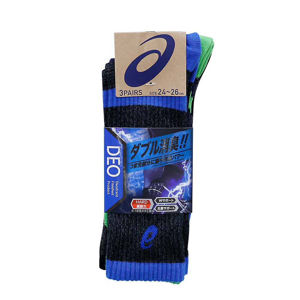 アシックスソックス消臭３Ｐ　２４－２６ｃｍ　４８６－４１４－２５－００