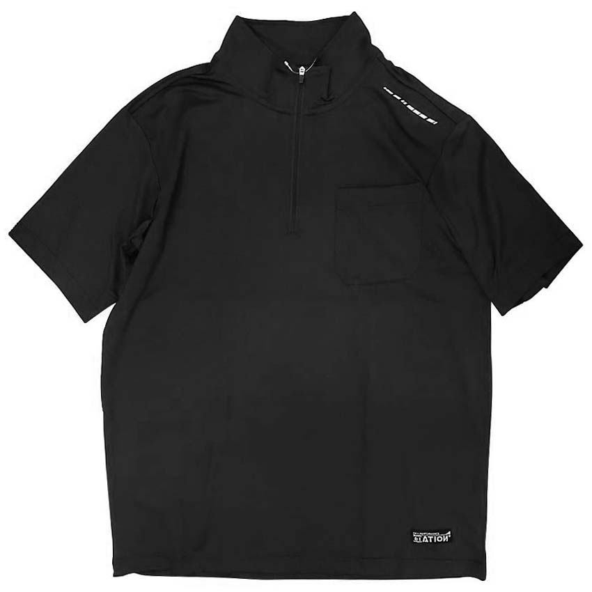 ８８４５　Ｎｅｗシェイドドライナー半袖Ｚｉｐ　Ｕｐシャツ　ブラック　Ｍ