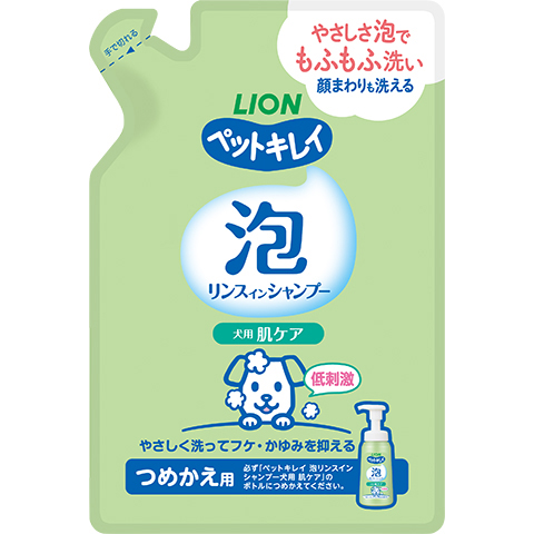 ペットキレイ 泡リンスインシャンプー 犬用 肌ケア つめかえ用　180ml