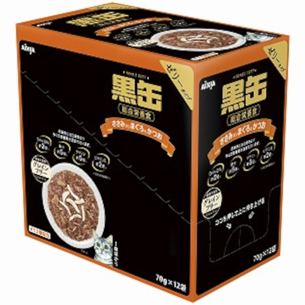 黒缶パウチささみ入りまぐろとかつお　70g*12P