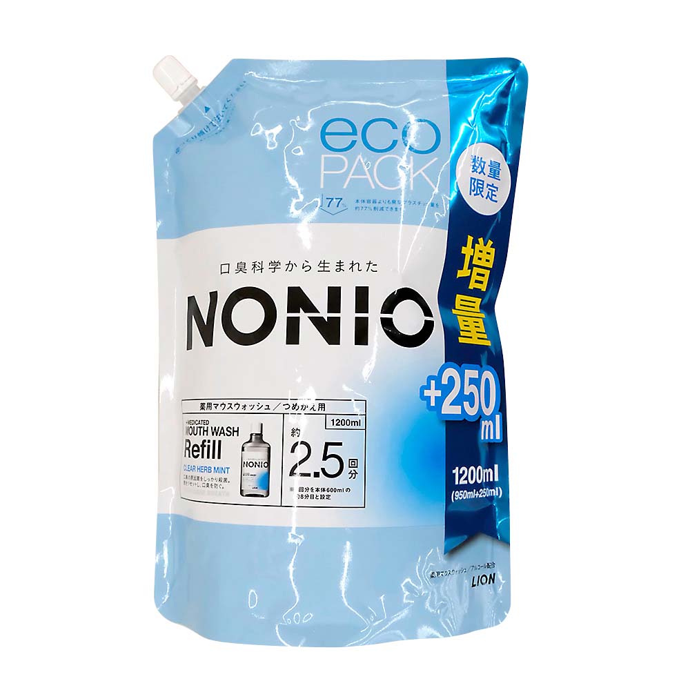 NONIOマウスウオッシュ　クリアハーブミントつめかえ増量　1200ml