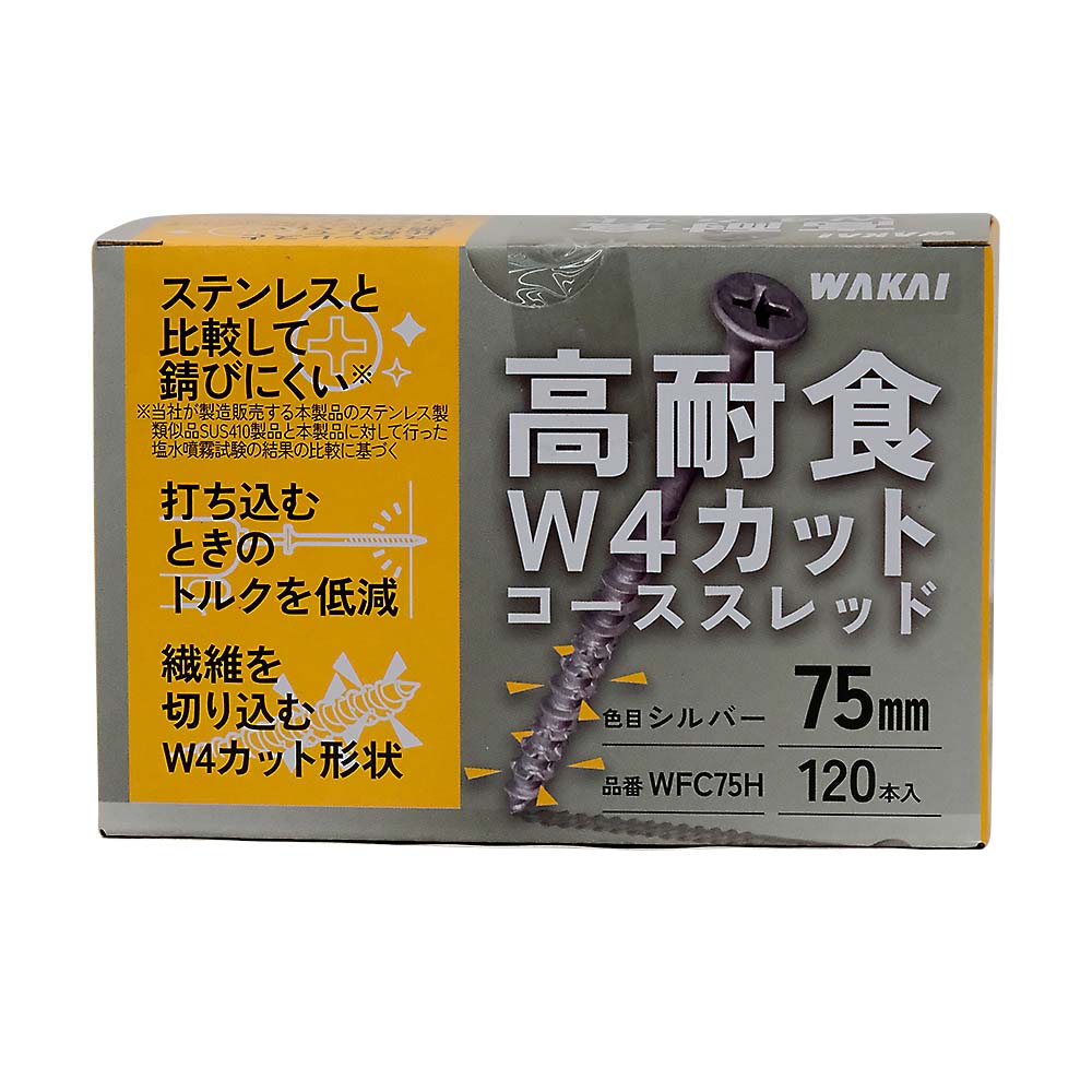 W4カットコーススレッド シルバー 75mm 半ねじ 120本